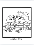 Free Hand-Drawn Coloring Page - Puppy & Poney Friends